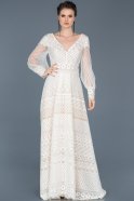Длинное Помолвочное Платье Белый ABU581