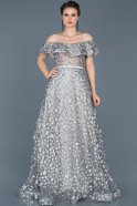 Длинное Помолвочное Платье Серый ABU586