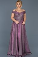 Длинное Свободное Вечернее Платье Сливовый ABU590