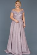 Длинное Свободное Вечернее Платье Пудровый ABU590