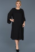 Миди Вечернее Платье Большого Размера Черный ABK363