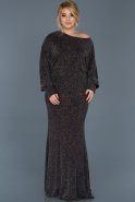 Длинное Вечернее Платье Черный ABU1088