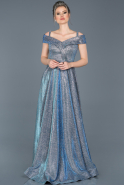 Длинное Помолвочное Платье Бирюзовый ABU599