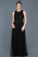 Длинное Вечернее Платье Черный ABU439