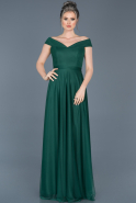 Длинное Вечернее Платье Изумрудно-зеленый ABU020