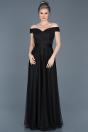 Длинное Вечернее Платье Черный ABU020