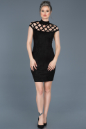 Короткое Вечернее Платье Черный ABK256