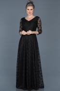 Длинное Вечернее Платье Черный ABU335