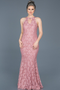 Длинное Выпускное Платье Русалка Пыльно-розовый ABU518