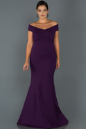 Длинное Свободное Вечернее Платье Фиолетовый ABU077