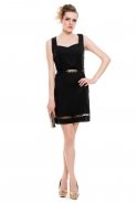 Короткое Вечернее Платье Черный T2086