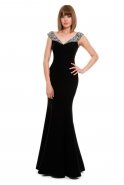 Длинное Вечернее Платье Черный MT15-020