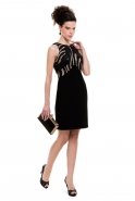Короткое Вечернее Платье Черный S4006