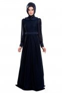 Вечерняя Одежда Хиджаб Темно-синий S3931