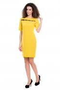 Короткое Вечернее Платье Лимонный T2040