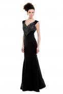 Длинное Вечернее Платье Черный C3092