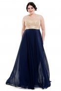 Длинное Вечернее Платье Темно-синий O3843