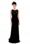 Длинное Вечернее Платье Черный F1583