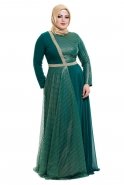 Вечерняя Одежда Хиджаб Изумрудно-зеленый S4002B