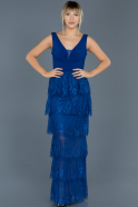 Длинное Выпускное Платье Ярко-синий ABU155