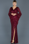 Длинное Помолвочное Платье Бордовый ABU521