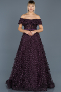 Длинное Помолвочное Платье Пурпурный ABU586