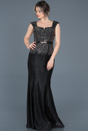 Длинное Вечернее Платье Черный ABU530