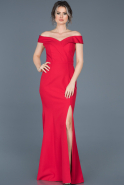 Длинное Выпускное Платье Русалка красный ABU052