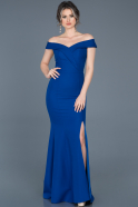 Длинное Выпускное Платье Русалка Ярко-синий ABU052