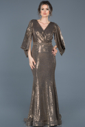 Длинное Помолвочное Платье Золотой ABU604