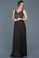Длинное Помолвочное Платье Черный ABU605