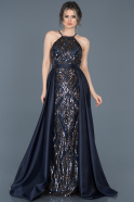Помолвочное Платье Со Шлейфом Темно-синий ABU515