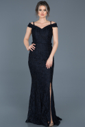 Длинное Помолвочное Платье Темно-синий ABU546