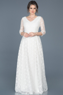 Длинное Вечернее Платье Белый ABU335