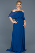 Длинное Свободное Вечернее Платье Ярко-синий ABU470
