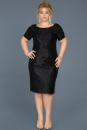 Короткое Платье Большого Размера Черный ABK303