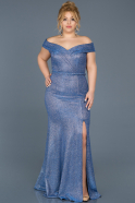 Длинное Свободное Вечернее Платье Ярко-синий ABU614