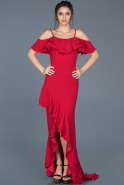 Вечернее Платье Русалка С Асимметричным Подолом красный ABO016