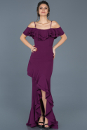 Вечернее Платье Русалка С Асимметричным Подолом Фиолетовый ABO016