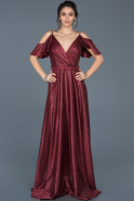 Длинное Помолвочное Платье Бордовый ABU636