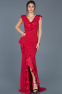 Длинное Помолвочное Платье красный ABU628
