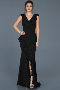 Длинное Помолвочное Платье Черный ABU628