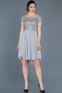 Короткое Платье На Приглашение Серый ABK387