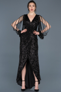 Выпускное Платье Русалка Асимметричное Черный ABO015
