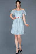Короткое Платье На Приглашение Светло-синий ABK405