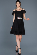 Короткое Платье На Приглашение Черный ABK405
