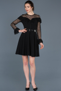 Короткое Платье На Приглашение Черный ABK415