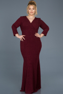 Длинное Свободное Вечернее Платье Бордовый ABU667