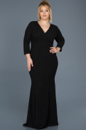 Длинное Свободное Вечернее Платье Черный ABU667