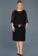 Короткое Свободное Вечернее Платье Черный ABK434